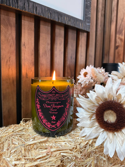 Recycled Dom P Rose Candle: Grapefruit/Mango/Vanilla