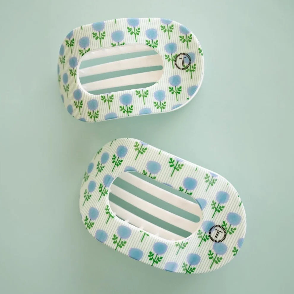Blue Marigold Medium Flat Round Hair Clip