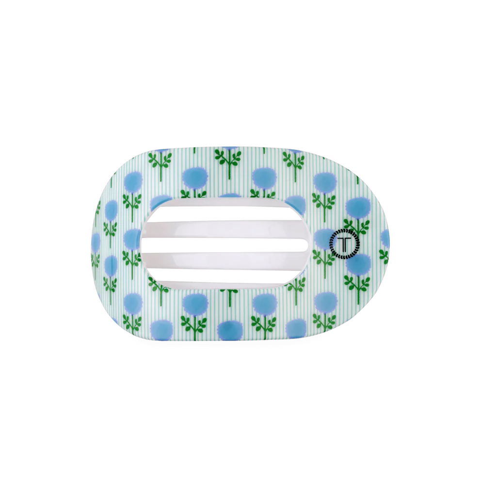 Blue Marigold Medium Flat Round Hair Clip