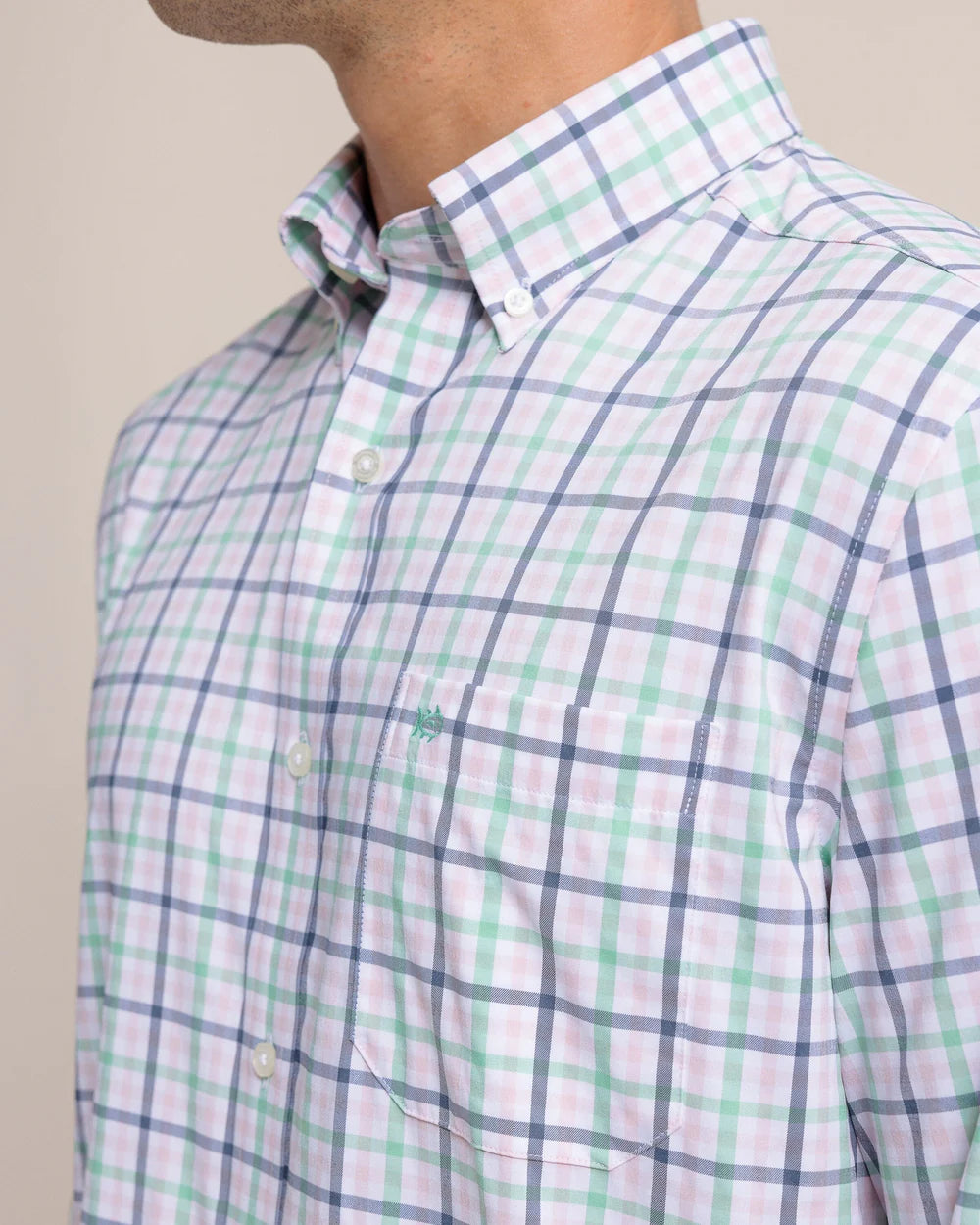 brrr°® Intercoastal Glenmoor Plaid Long Sleeve Sport Shirt