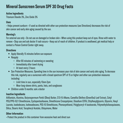 Bask SPF 30 Mineral Sunscreen Serum - Fragrance Free