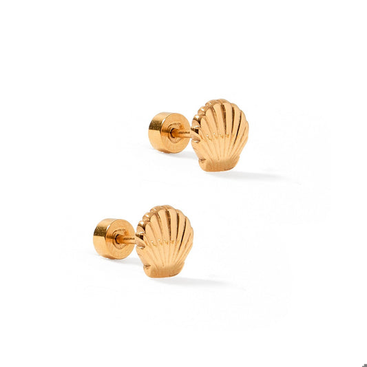 Screwback Stud Earrings - Marina Shell