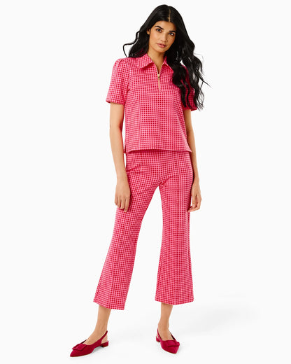 Ponte Waverly Pants - Rose Check