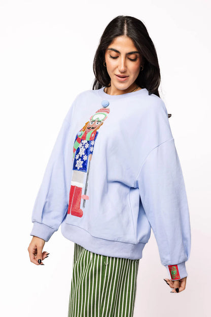 Powder Blue Skiing Nutcracker Sweatshirt