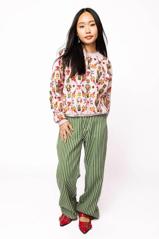 Light Pink Nutcracker & Candy Cane Sweatshirt