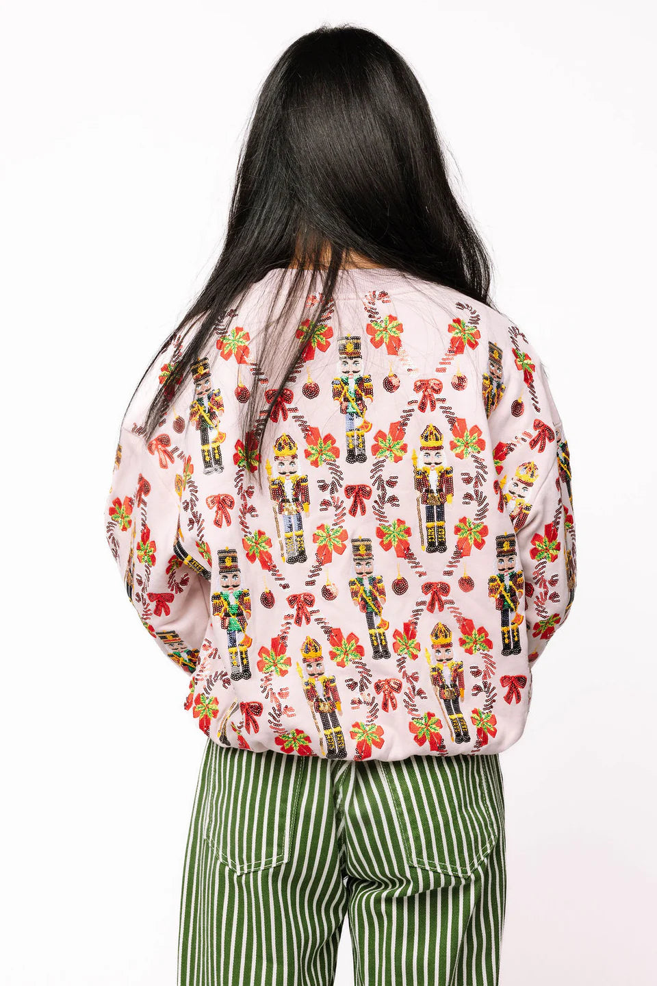 Light Pink Nutcracker & Candy Cane Sweatshirt