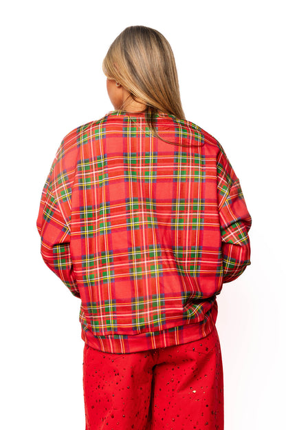 Red Plaid 'Merry' Sweatshirt