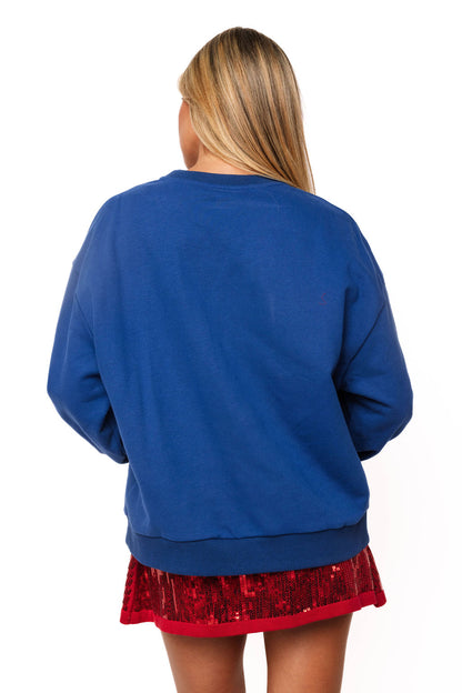 Navy Christmas Sailboat Sweatshirt