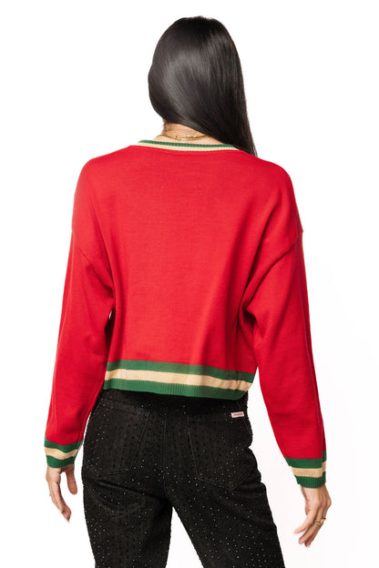Red & Green Nutcracker Cardigan