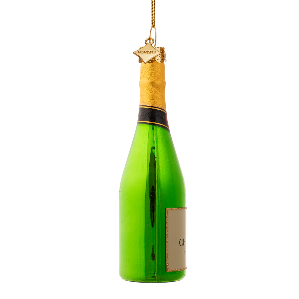 Ornament glass green luxury champagne bottle