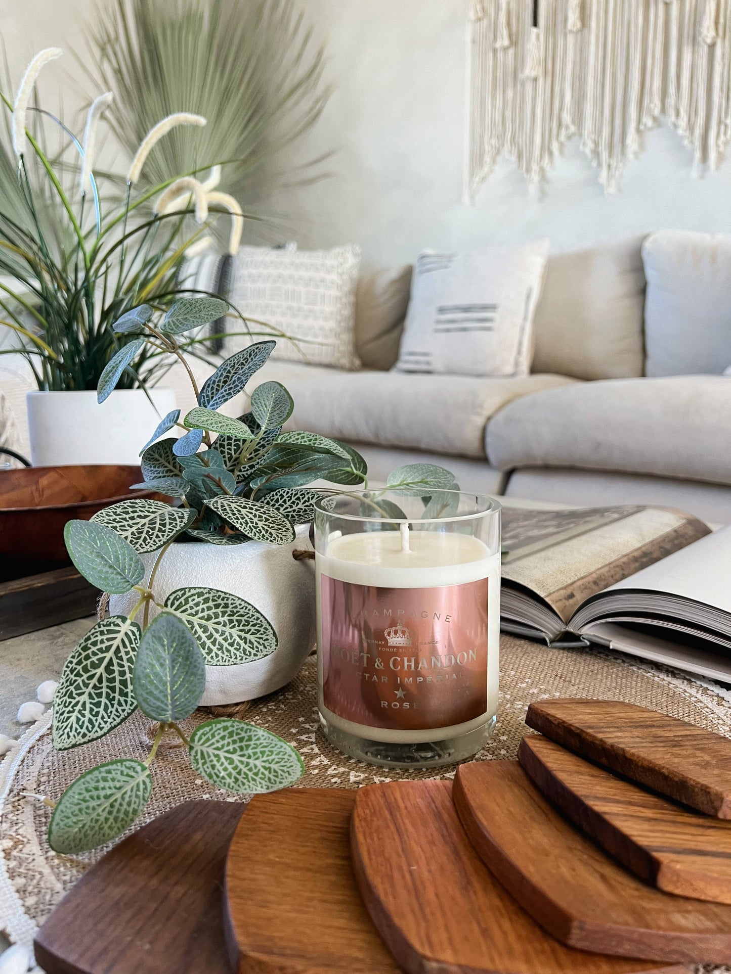 Recycled Moet Rose Candle: Holiday Exclusive: Pomegranate Cider