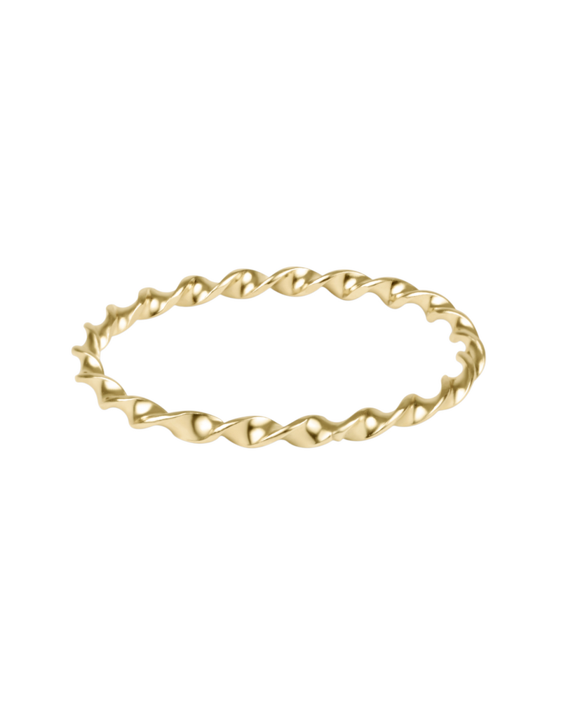 classic gold twisted thin band ring