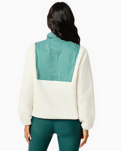 Fleece Everyday Sherpa Outerwear - Cream/Ivy Gingham