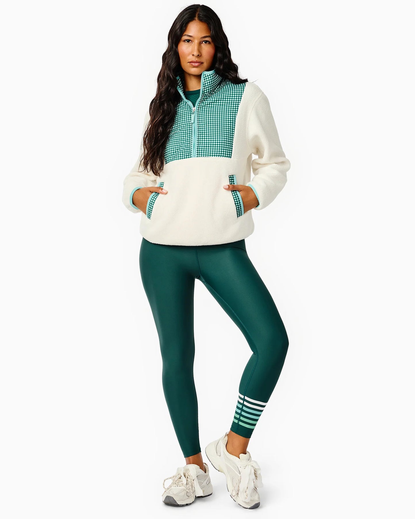 Fleece Everyday Sherpa Outerwear - Cream/Ivy Gingham