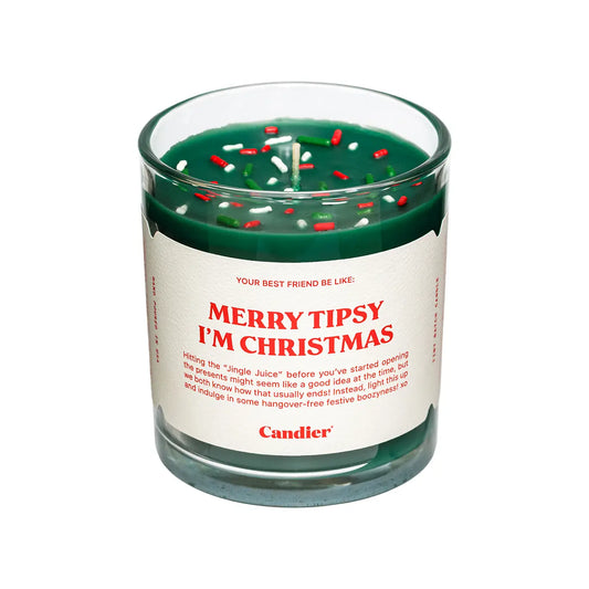 Merry Tipsy I'm Christmas Candle