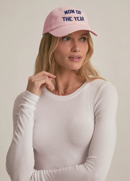 The Mom Of The Year Baseball Hat - Light Pink/Navy