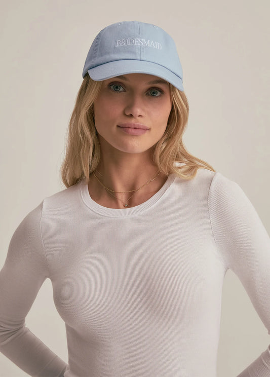Bridesmaid Heart Baseball Hat - Light Blue