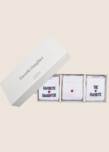 The Favorite Daughter Heart Sock Box Set - White