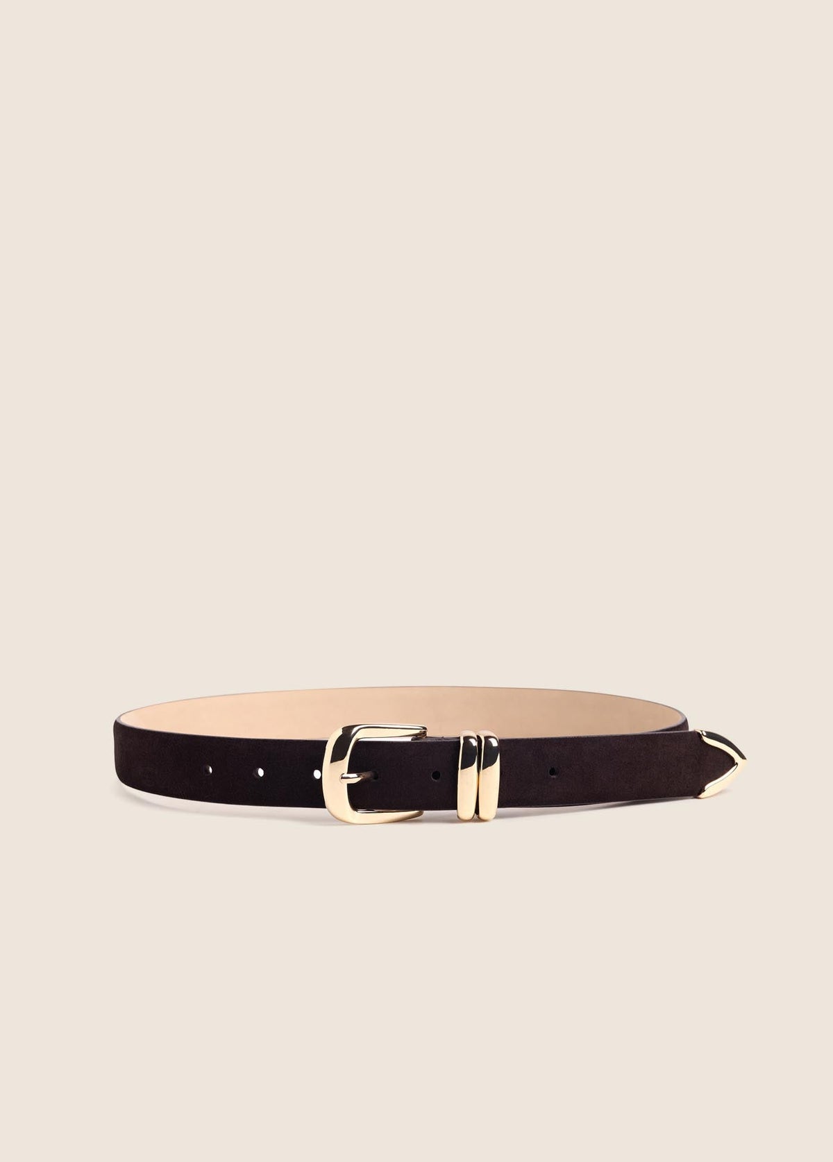 The Suede Jordan Belt - Chocolate Gold
