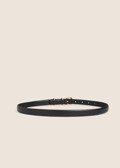 The Skinny Jordan Belt - Black/Polished Gold