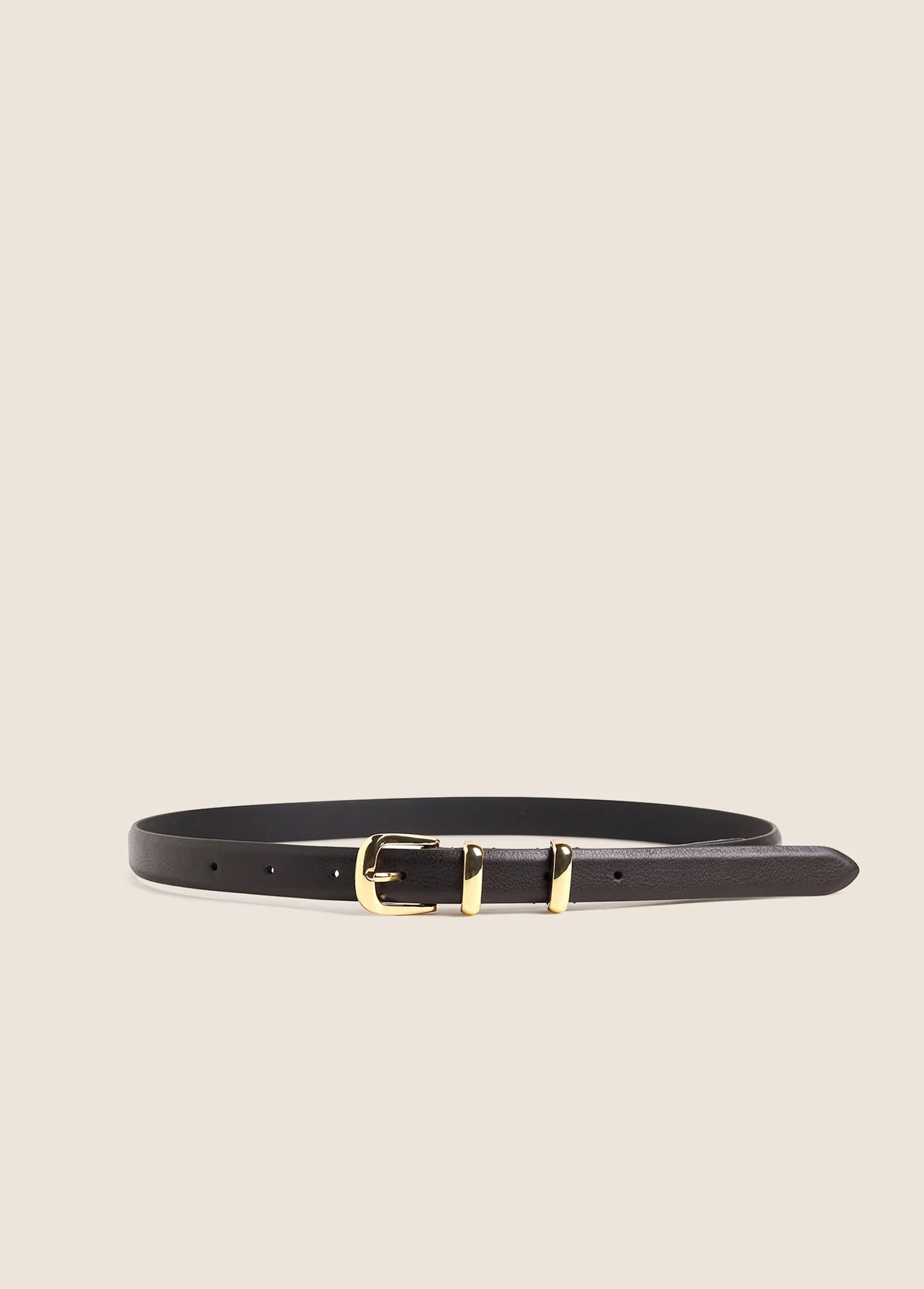 The Skinny Jordan Belt - Brown/Polished Gold