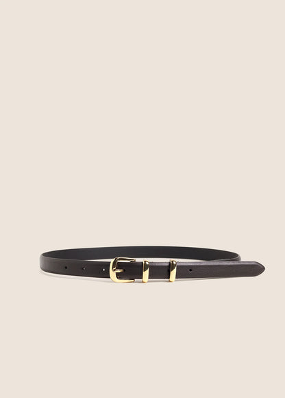 The Skinny Jordan Belt - Brown/Polished Gold
