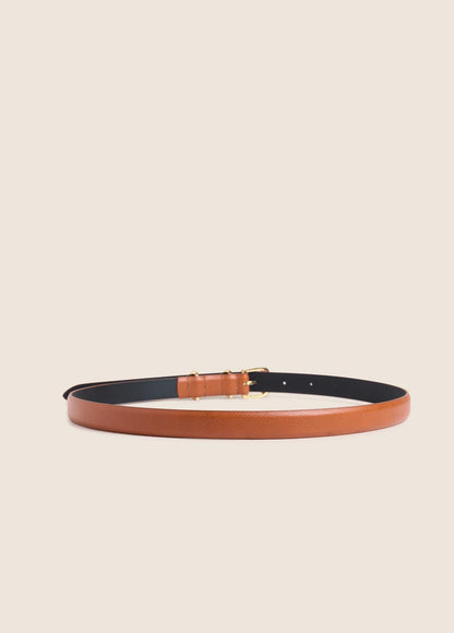 The Skinny Jordan Belt - Camel Polished Gold