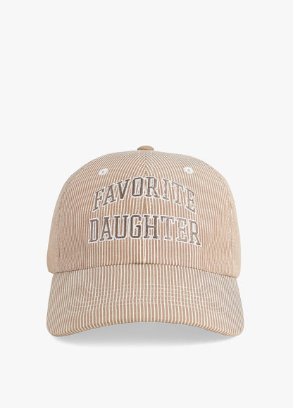 The Stripe Logo Baseball Hat - Soft Taupe Stripe
