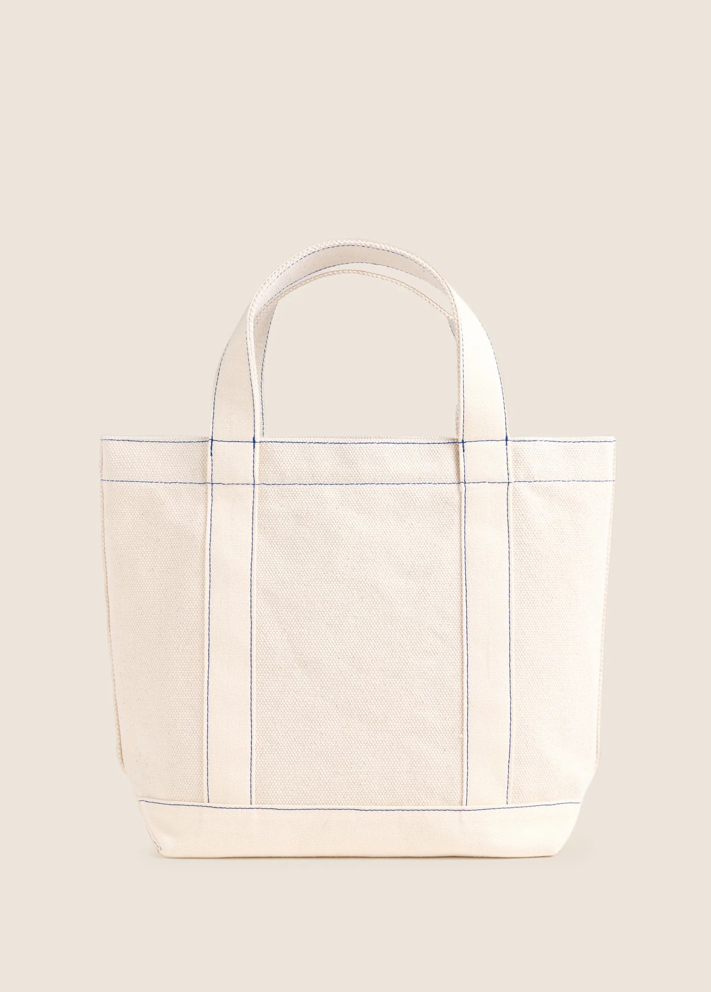 The Canvas Mini Tote - Natural/Royal Blue