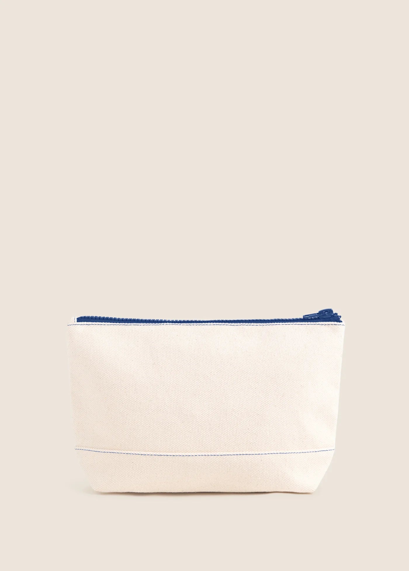 The Canvas Pouch - Natural/Royal Blue