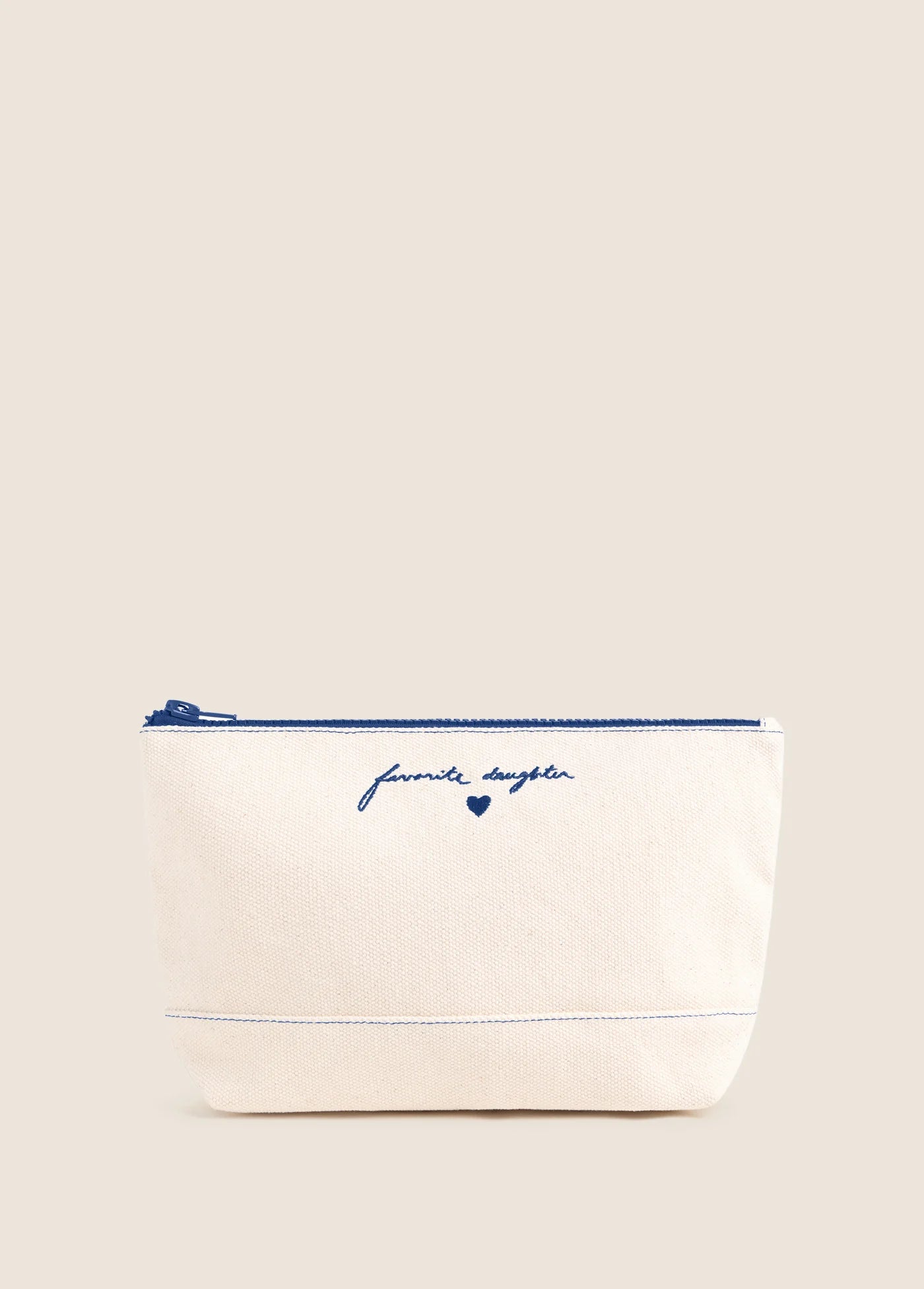 The Canvas Pouch - Natural/Royal Blue