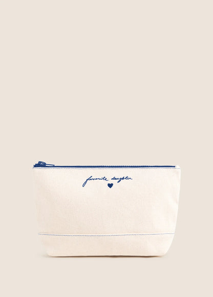 The Canvas Pouch - Natural/Royal Blue