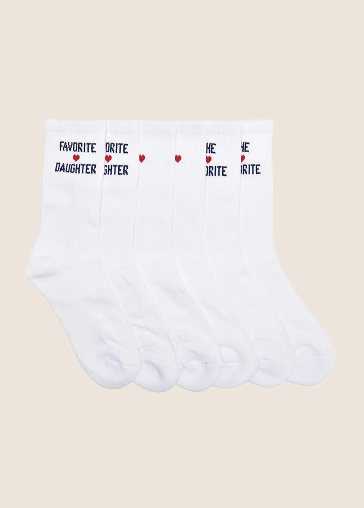 The Favorite Daughter Heart Sock Set - White