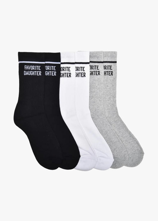The Collegiate Sock Set - White/Gray/Black