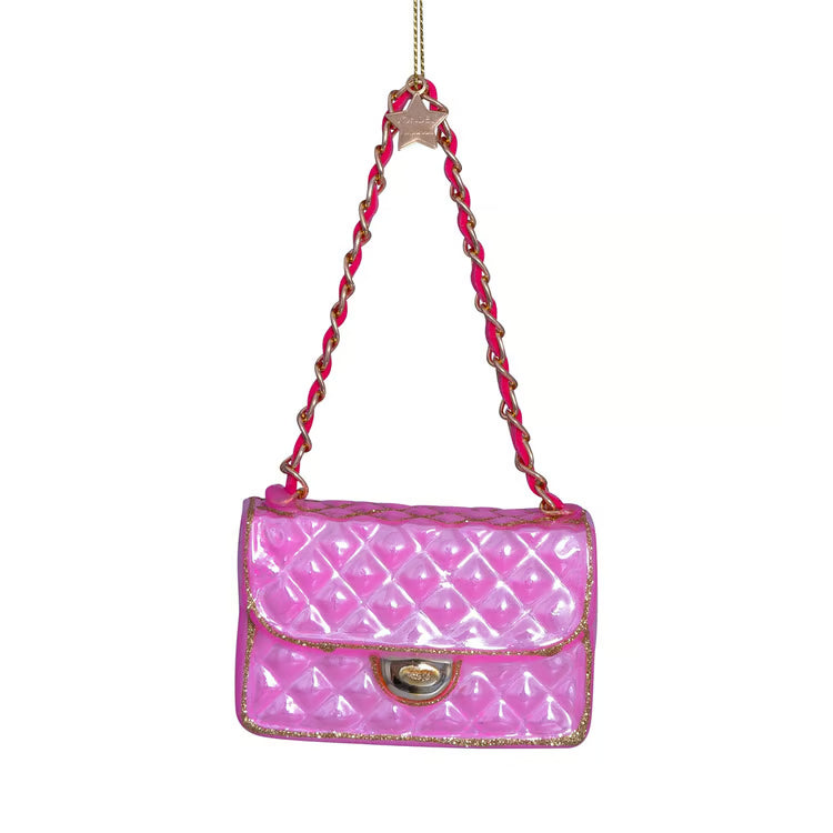 Ornament glass pink fashion bag