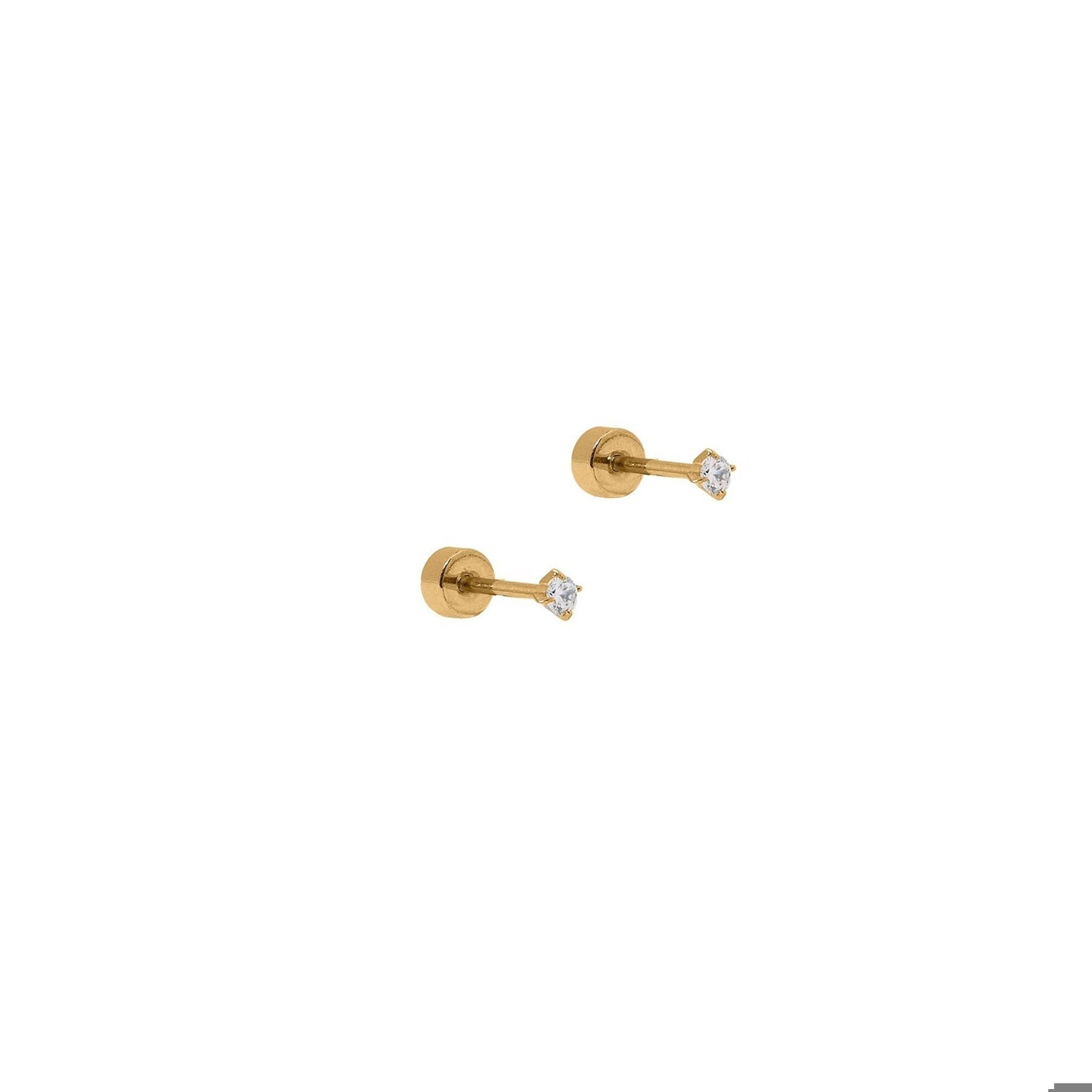Screwback Stud Earrings - Micro Teagan CZ Gold