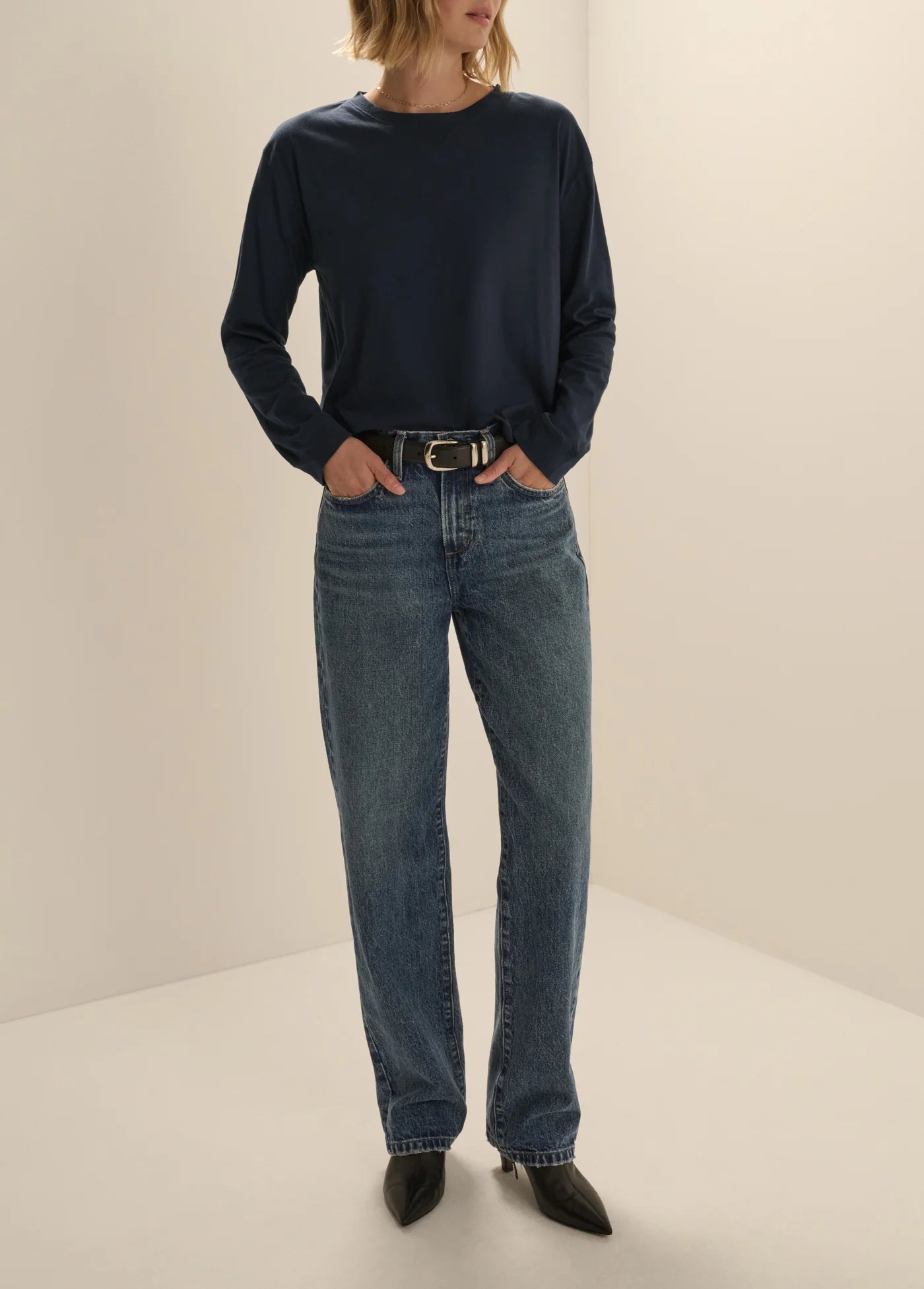 The Long Sleeve Everyday Tee - Navy