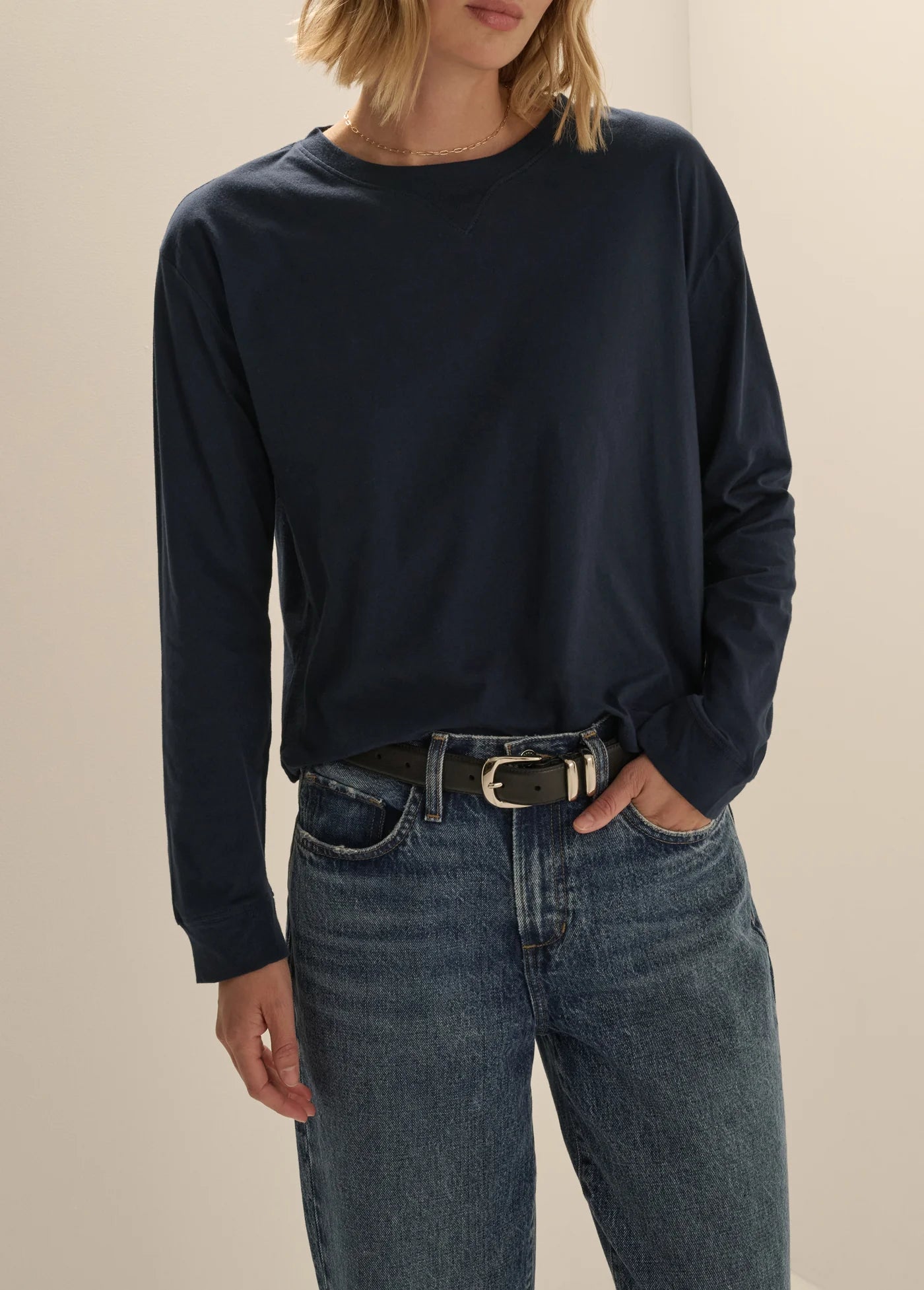 The Long Sleeve Everyday Tee - Navy