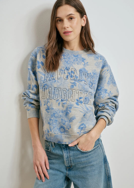 The Favorite Classic Embossed Sweatshirt - Distress Floral