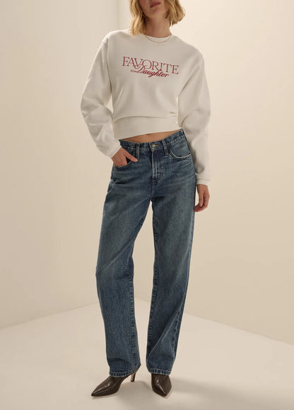 The Embroidery Ritzy Classic Sweatshirt - Sugar/True Red