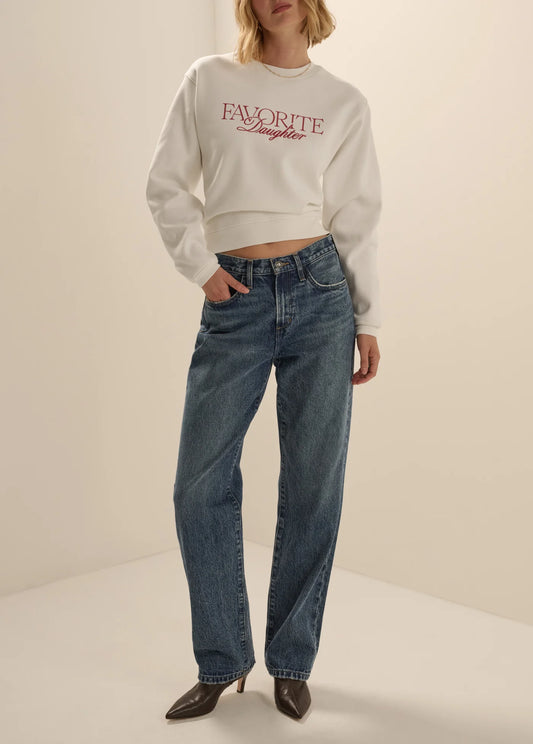 The Embroidery Ritzy Classic Sweatshirt - Sugar/True Red