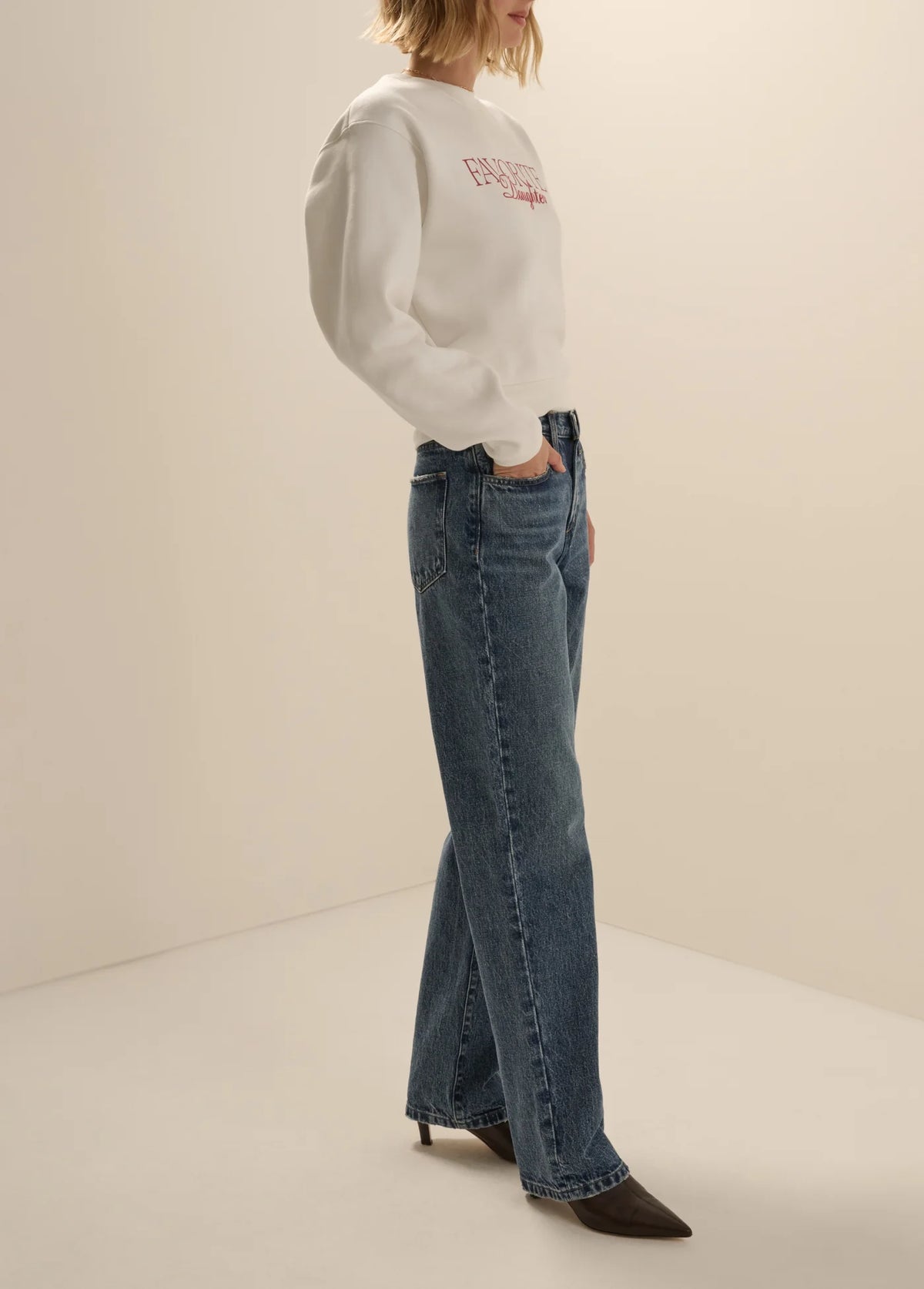 The Embroidery Ritzy Classic Sweatshirt - Sugar/True Red