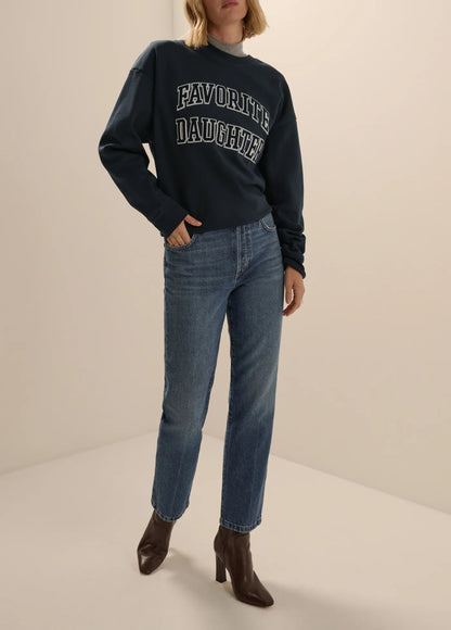 The Embroidery Collegiate Sweatshirt - Navy/White
