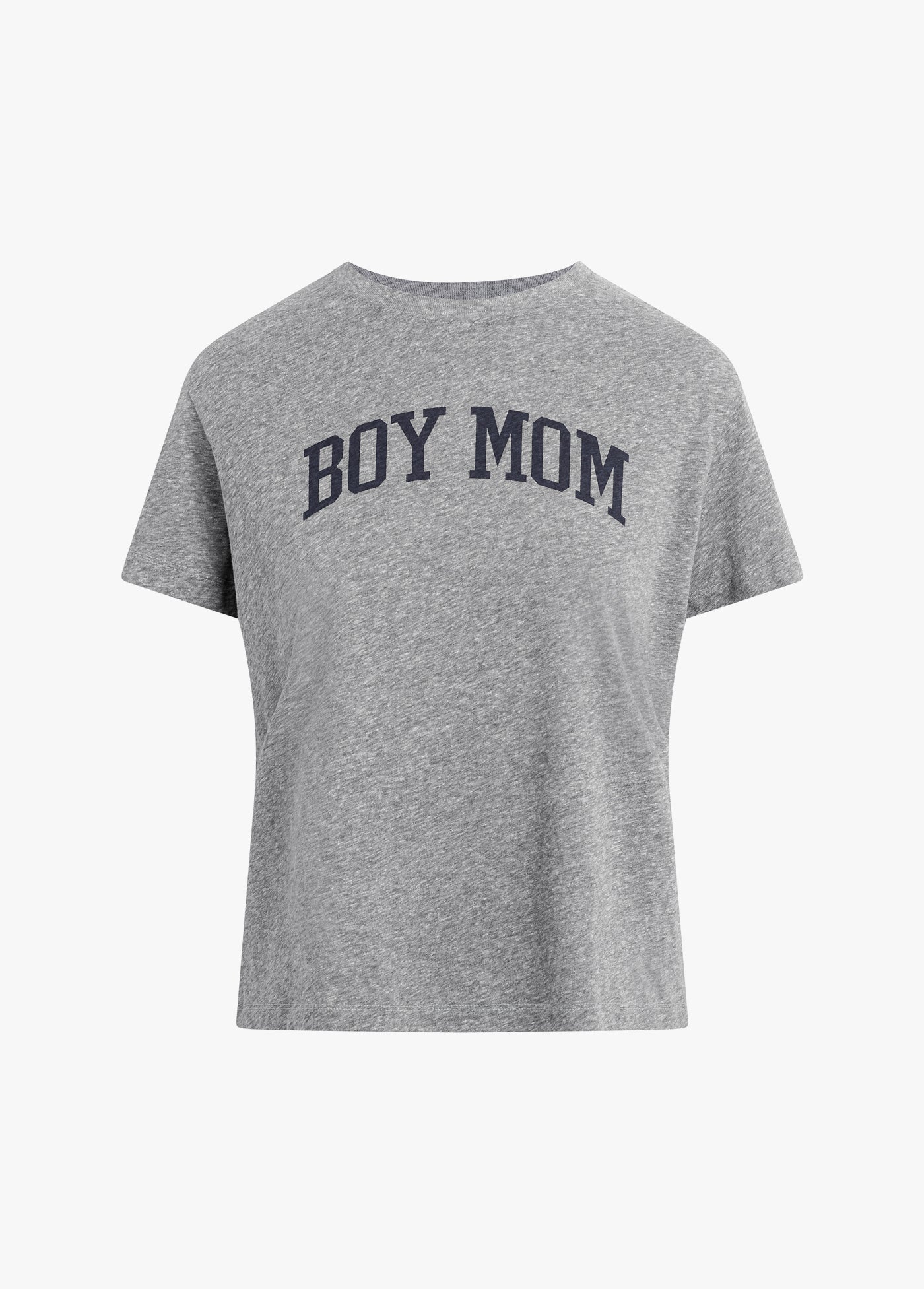 The Boy Mom Tee - Heather Grey Navy