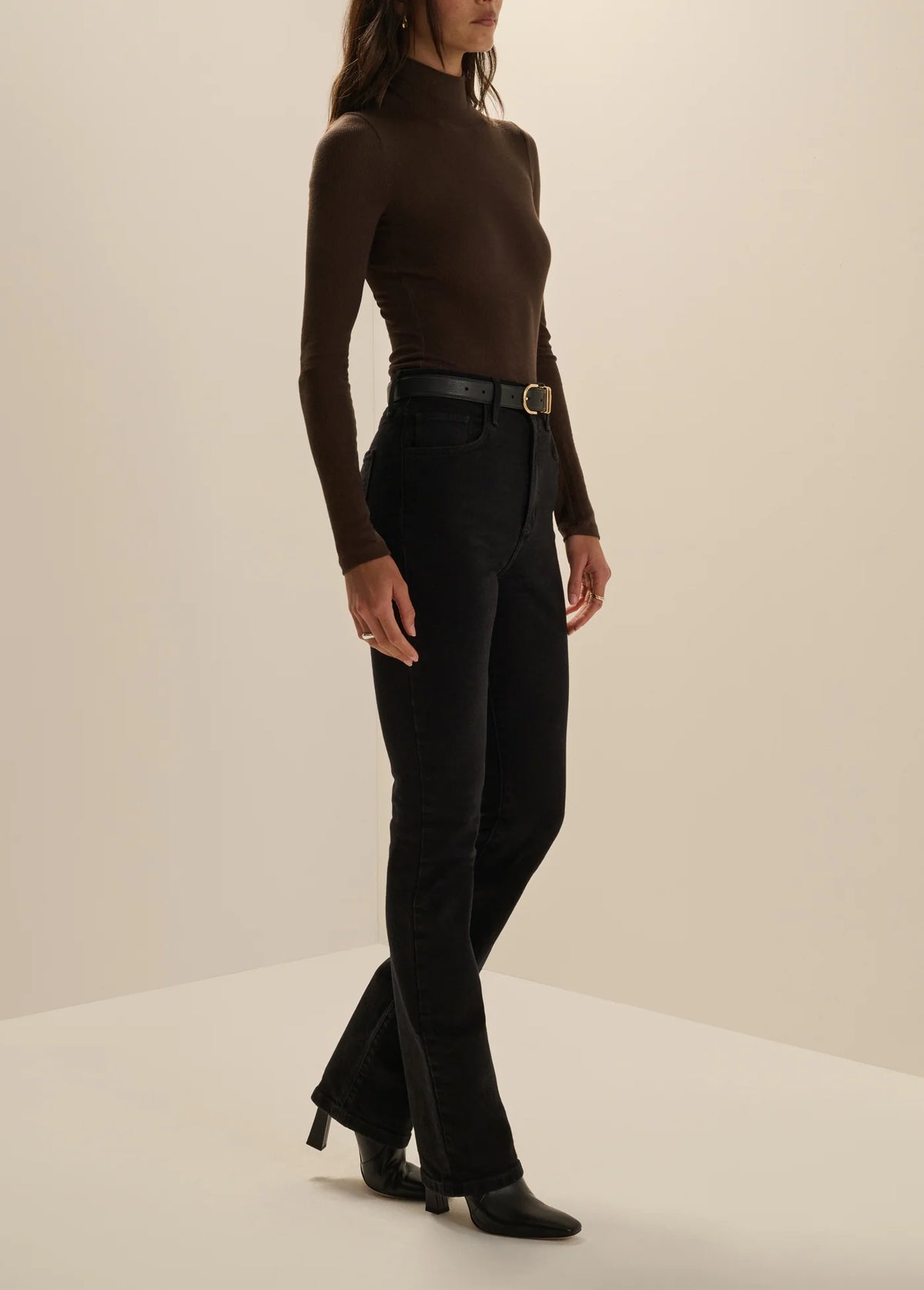 The Ribbed Turtleneck - Espresso