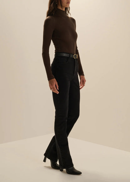 The Ribbed Turtleneck - Espresso