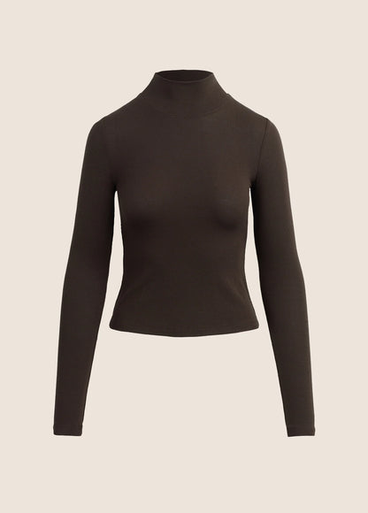 The Ribbed Turtleneck - Espresso