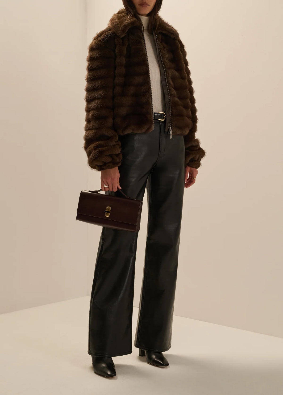 The Faux Fur Lydia Jacket - Ganache