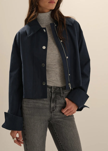 The Rue Cropped Trench - Navy