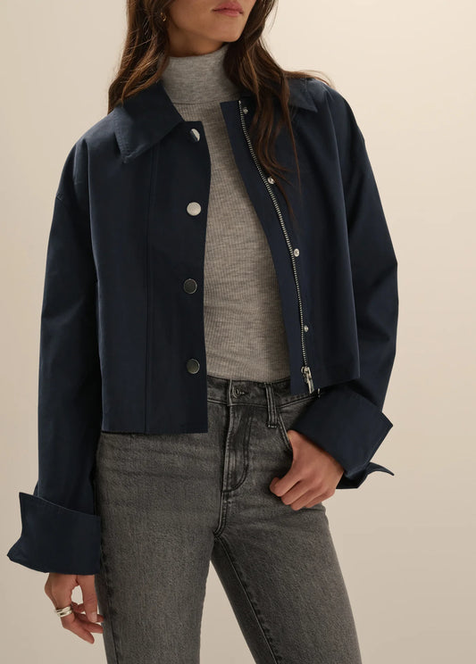 The Rue Cropped Trench - Navy